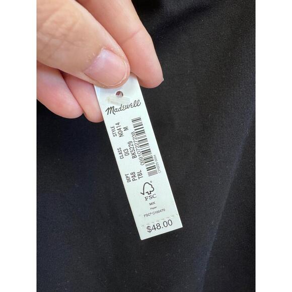 Madewell Black Thin Straps Snap Closure Bodysuit Medium New W/Tag Closet Staple - Picture 3 of 5